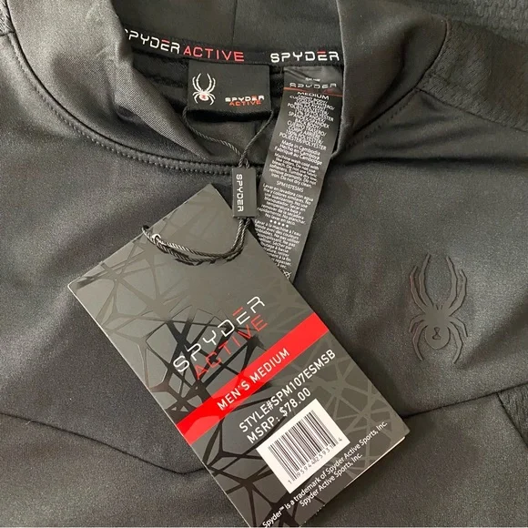 NEW! Men’s Spyder Long Sleeve Athletic T-Shirt Size Medium W/Tags - Picture 5 of 5